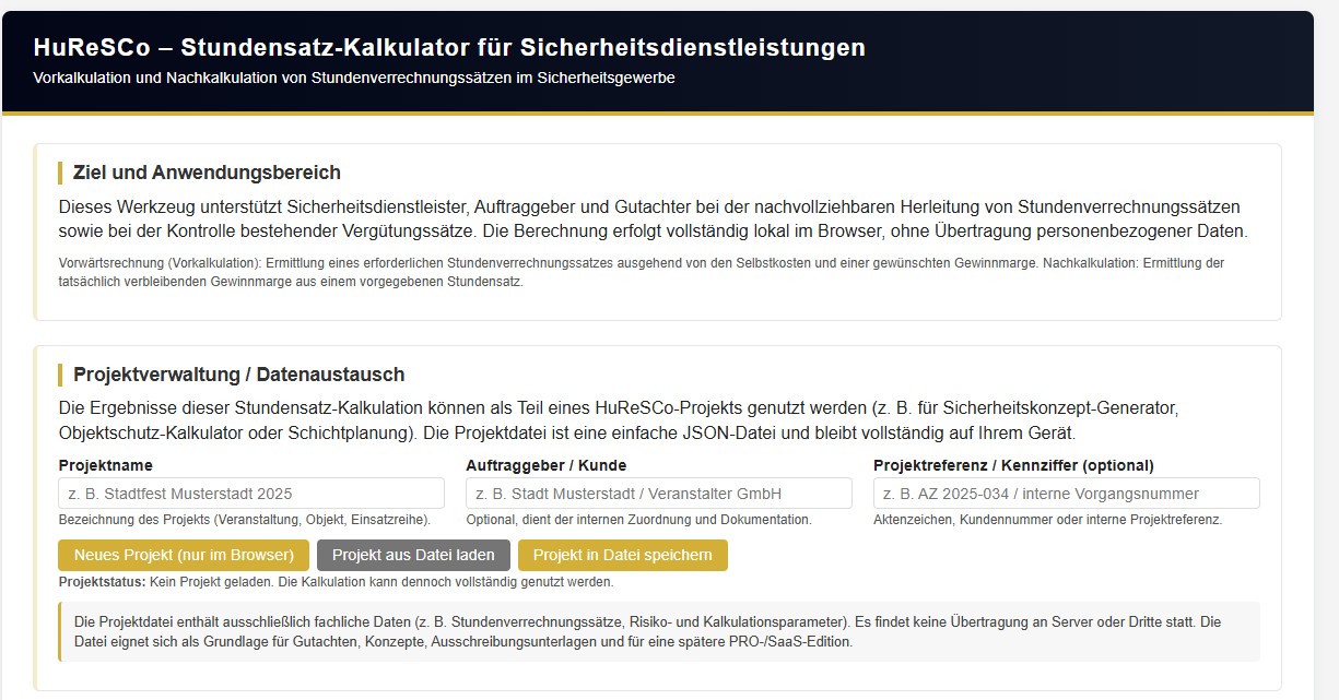 Stundensatzkalkulation mit Kostenfaktoren.